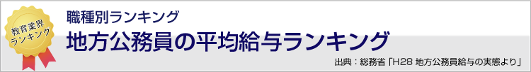 地方公務員の平均給与ランキング